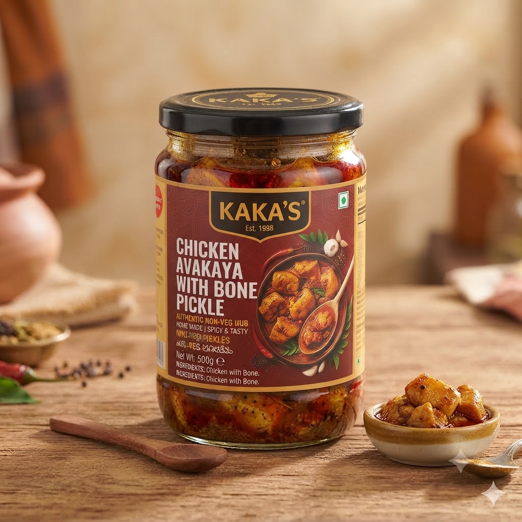 Chicken Avakaya with Bone Pickle