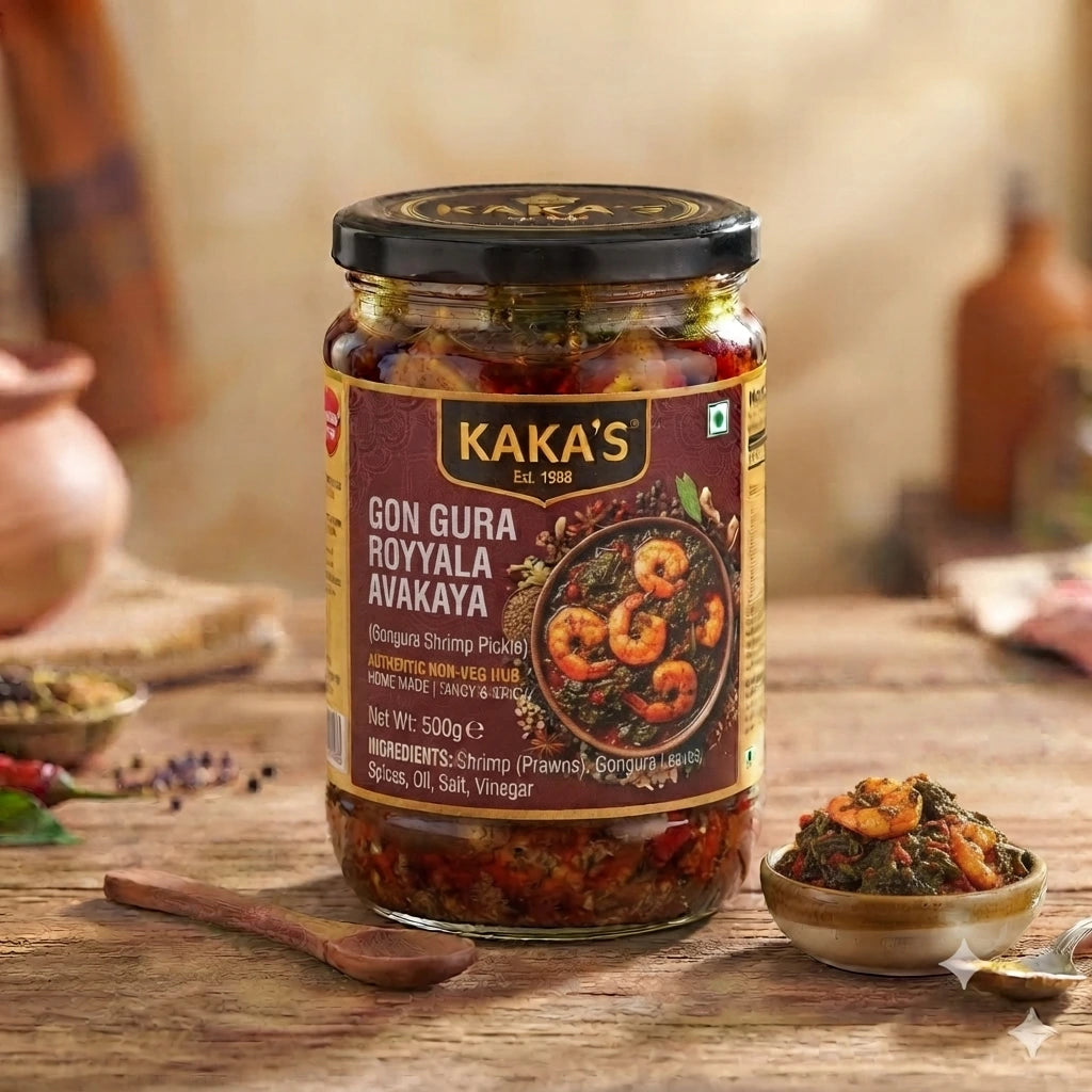 Gongura Royyala Avakaya (Prawns)