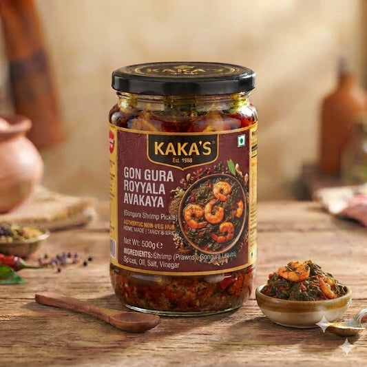 Gongura Royyala Avakaya (Prawns)